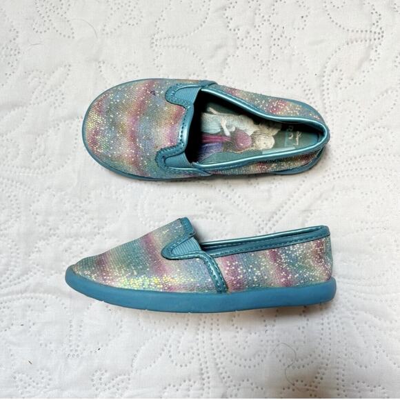 Disney Frozen Slip On Sparkle Shoes Size 7.5 - Picture 2 of 14
